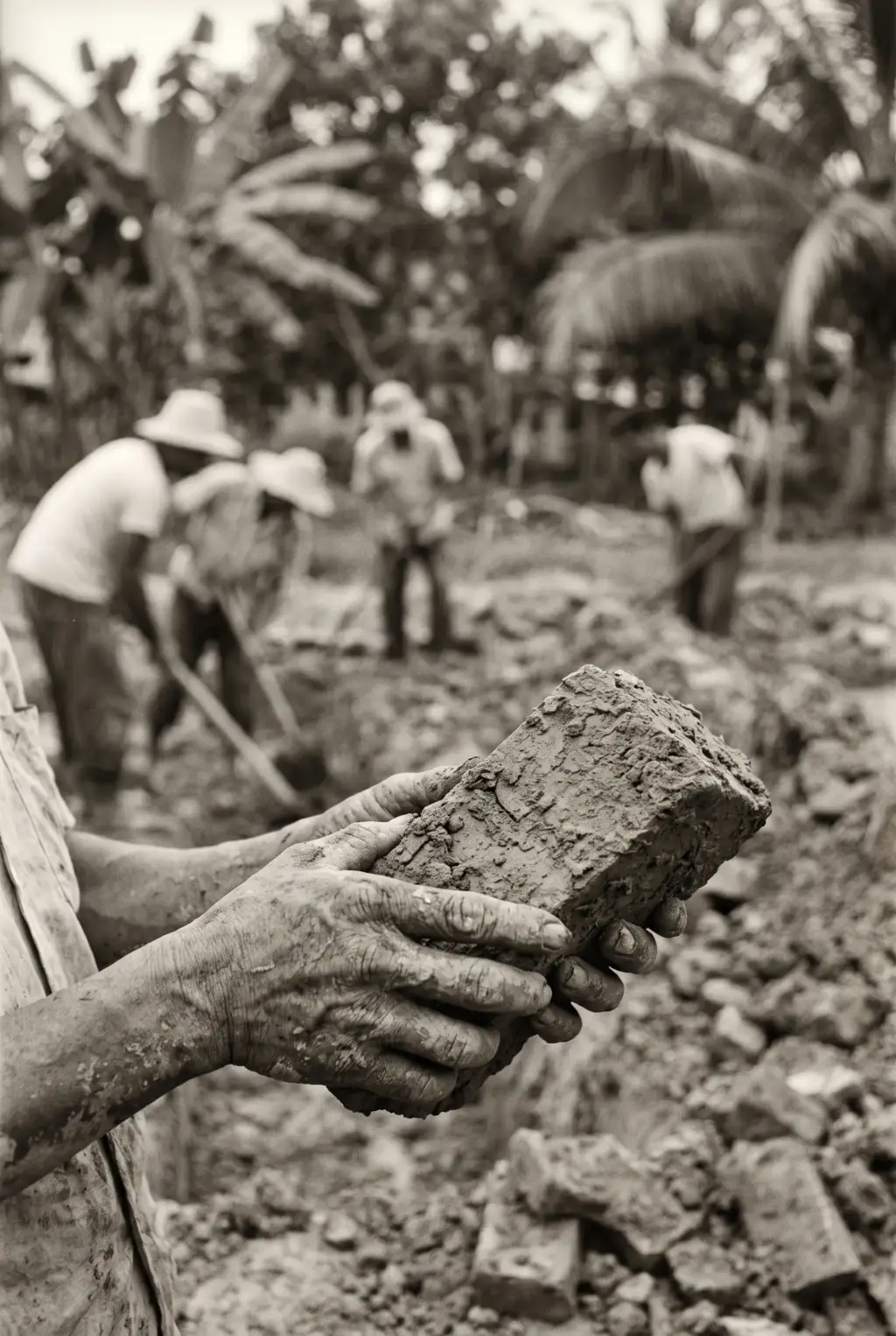 Illustrative reconstruction of an old brick unearthed during construction