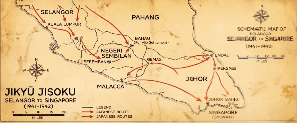 Schematic map locating Bahau and Endau