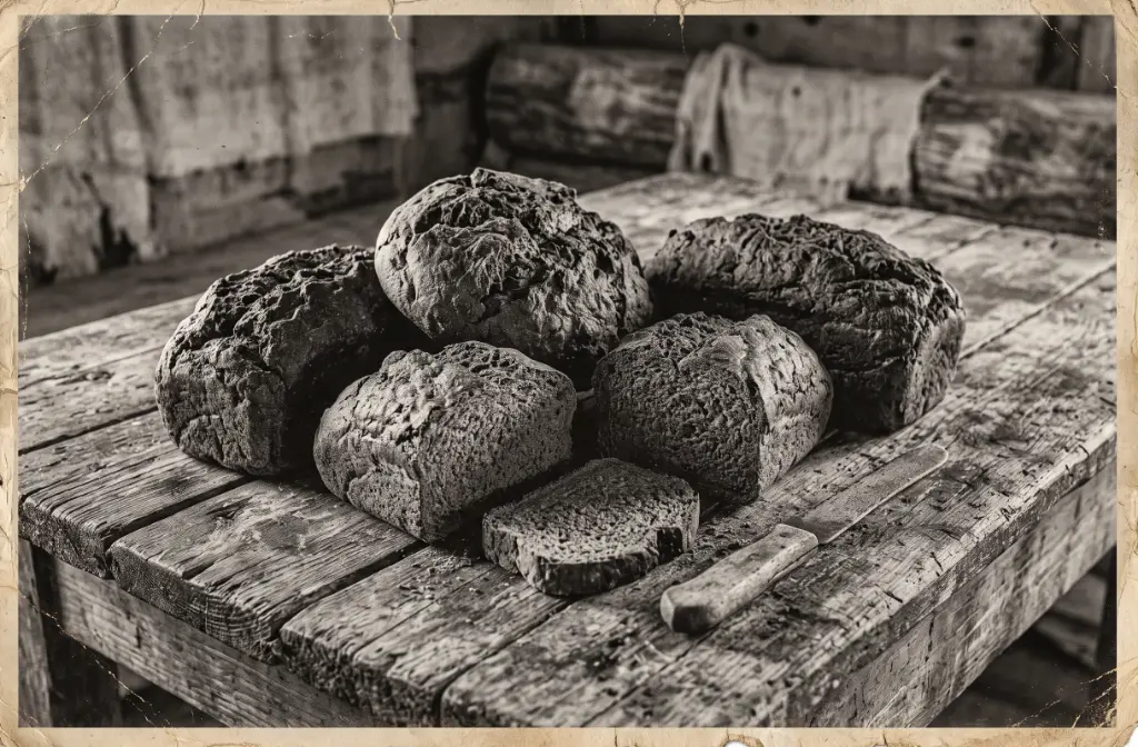 Illustrative reconstruction of dense hard bread called Bahau Cement